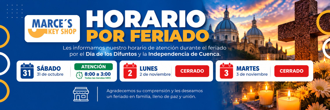 Horario por Feriado | 31 de Octubre al 3 de Noviembre de 2026
