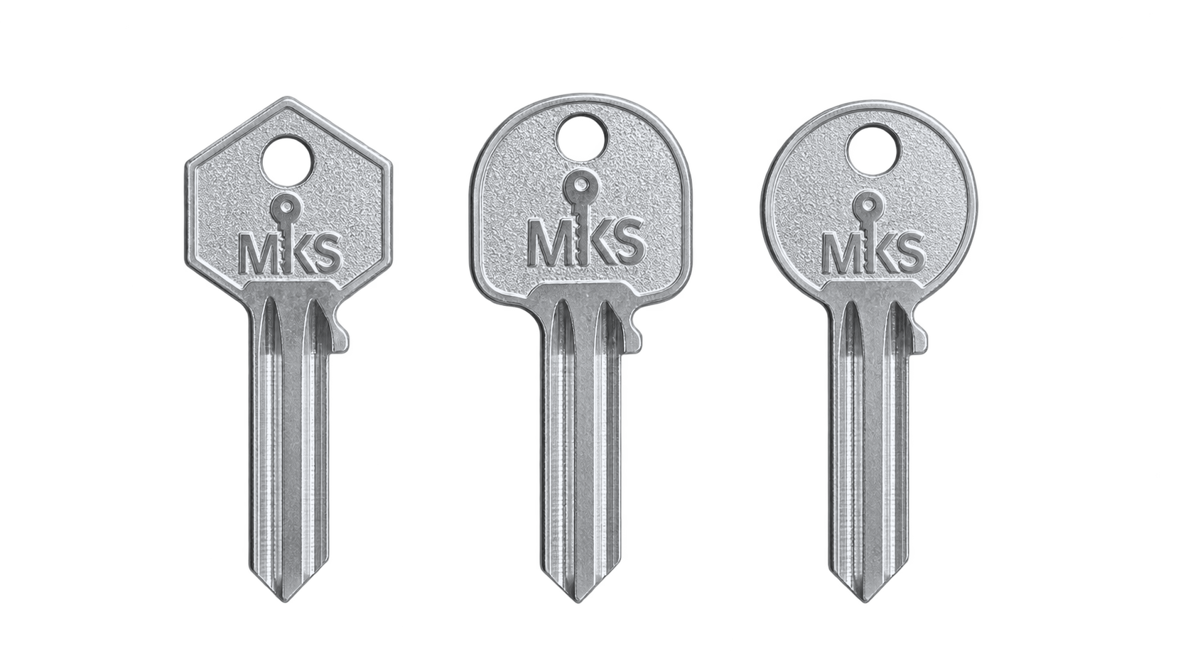 Tres llaves originales MKS con acabado niquelado
